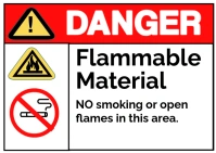 White Geometric Danger Flammable Material  Postcard Postkort template