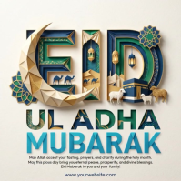 Hvid Eid al-Adha Persegi Template
