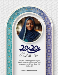 Putih Eid Al-Fitr Flyer Template