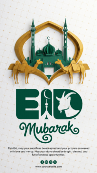 White Eid Mubarak Instagram-verhaal Template