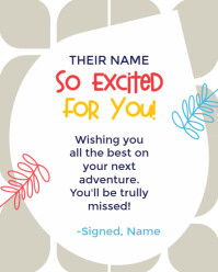 White Geometric Farewell Card Instagram Portrait template