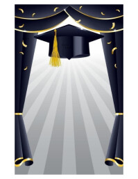 White Geometric Graduation Stage Customize Frame  Flyer (us Letter) template