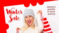 White Geometric Holiday Winter Sale Twitter Post template