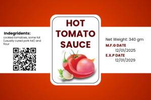 White Hot Tomato Sauce Label Label Template