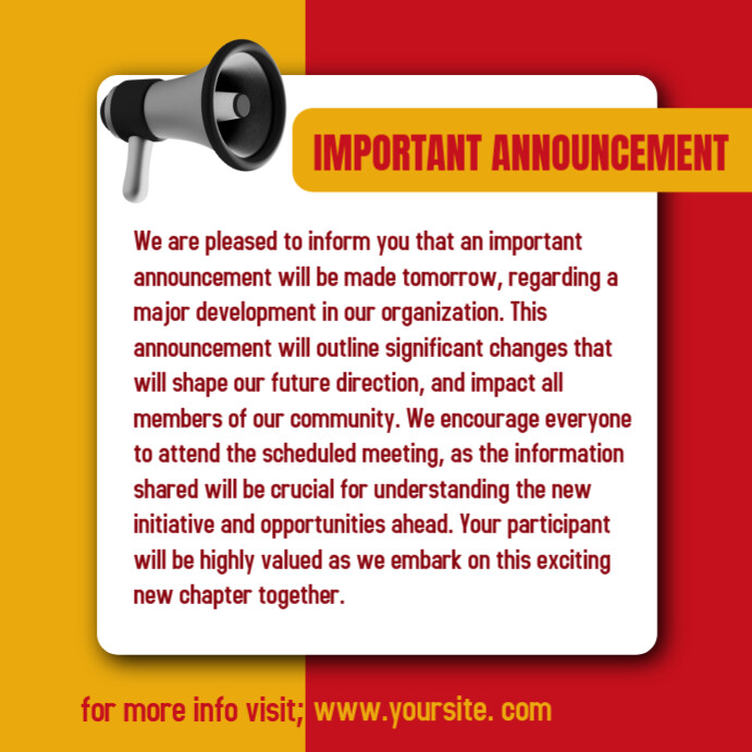 Notice Poster Example Copy of White Geometric Important Notice Poster Instagram Post ...