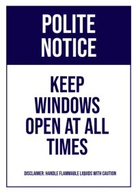 Window Open Printable Sign White Safety Warning A4 Template | PosterMyWall