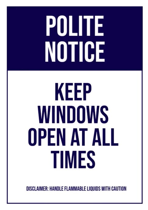 Leave Window Open Copy of White Geometric Keep Windows Open Notice A4 | PosterMyWall
