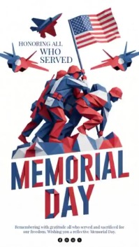 White Geometric Memorial Day Instagram Story template