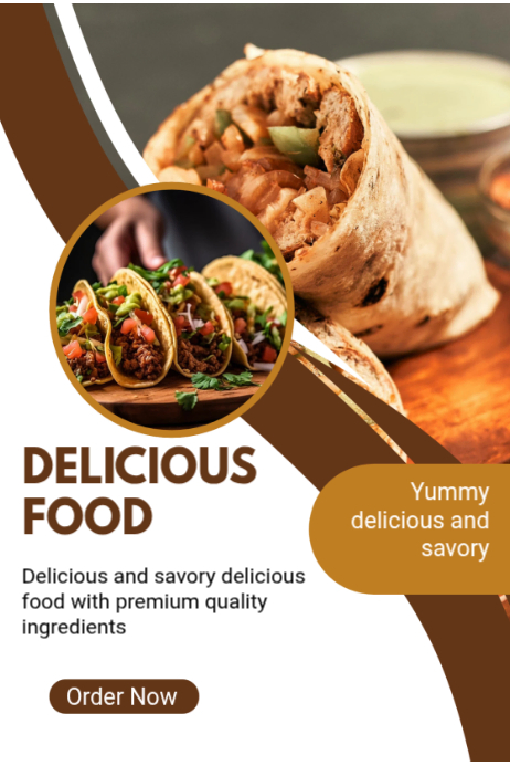 White Geometric Mexican Food Promotion Poster Template | PosterMyWall