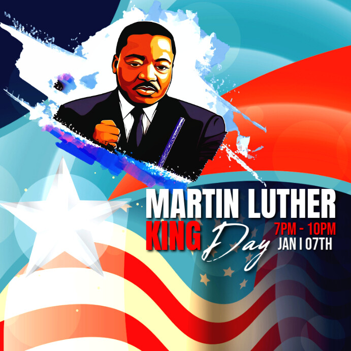 Plantilla de White Geometric Mlk Day Flayer Instagram Post | PosterMyWall