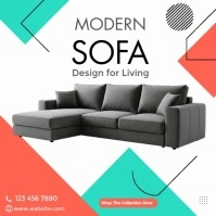 White Geometric Modern Sofa Ad Template Instagram Post