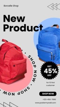 White Geometric New Bag Sale Instagram Reel template