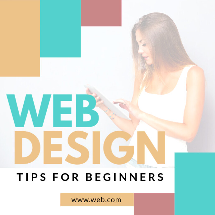 White Geometric Pastel Web Design Tips For Beginners Instagram Post