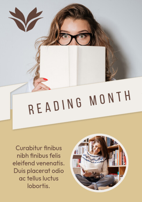 White Geometric Reading Month A4 template