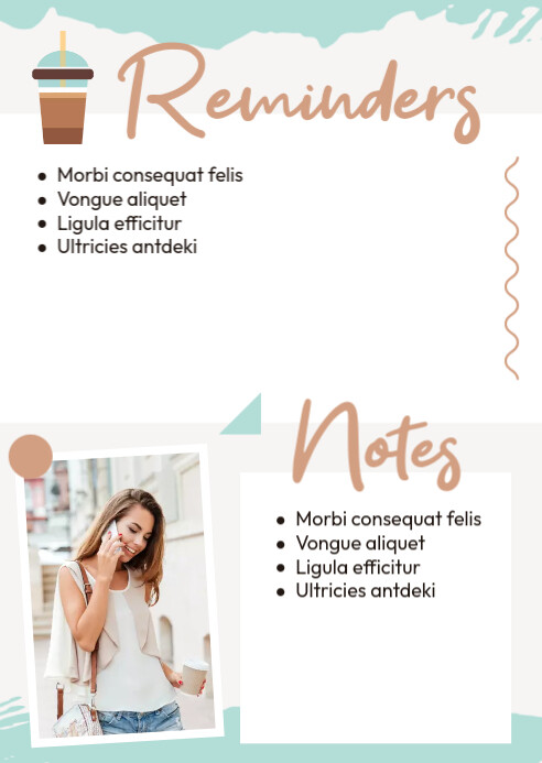 Pastel Geometric Reminders A6 Design