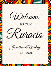 White Geometric Ruracio Ceremony Flyer 传单(美国信函) template