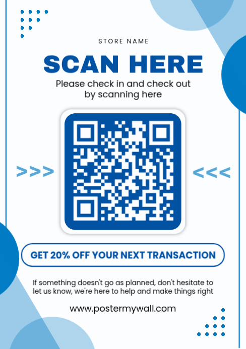 White Geometric Scan And Pay A5 Template | PosterMyWall