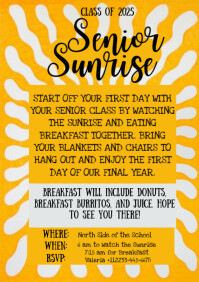 White Geometric Senior Week A4 template