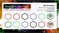 White Geometric Shop More Earn More Loyalty Reward Card Визитная карточка template