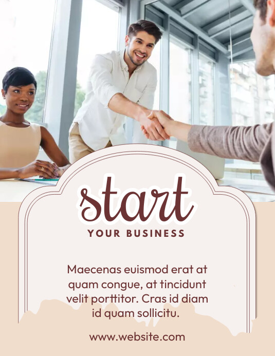 Copy of White Geometric Start Your Business Flyer (us | PosterMyWall