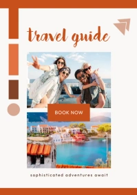 White Geometric Travel Guide A1 template