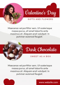 White Geometric Valentine's Day Gifts Ideas And Flowers Delivery A1 template