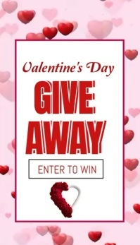 White Geometric Valentine Give Away  Business Card template