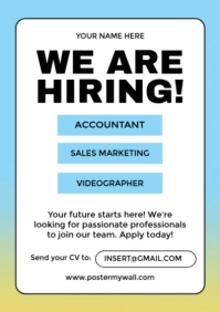 White Geometric We Are Hiring A2 template