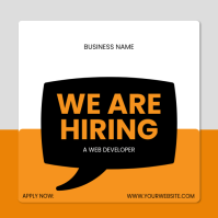 White Geometric We Are Hiring Instagram Post template