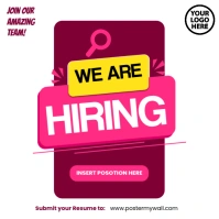 White Geometric We Are Hiring Instagram Post template