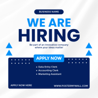 White Geometric We Are Hiring Instagram Post template