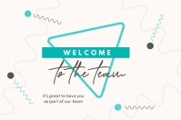 White Geometric Welcome To The Team Label 标签 template