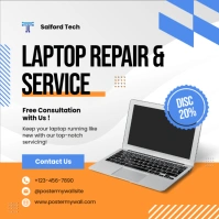 White Geometris Laptop Repair & Service  Pos Instagram template