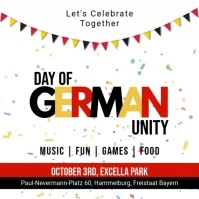 White German Unity Day Celebration Square Vid template