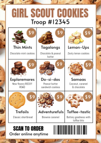 White Girl Scout Cookies menu A4 template