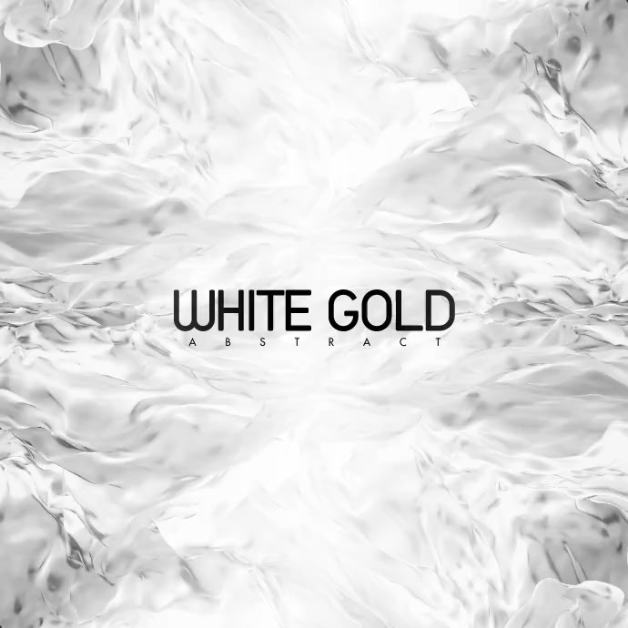 White Gold Abstract CD Album Cover Video Persegi (1:1) template