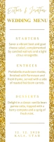 White Gold Glitter Wedding Menu Card Half Page Letter template