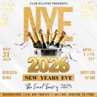 White Gold Maximalist New Years Eve Instagram Post template