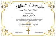 White Gold Ordination Certificate Minister Li Poster template