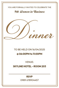 Hvid Formal Dinner Invitation Poster Template