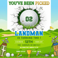 White Golf Birthday Party Instagram Post template