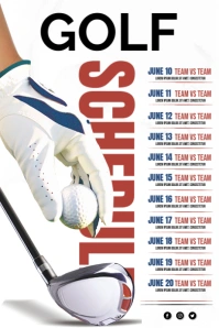 White  Golf Schedule  Poster template