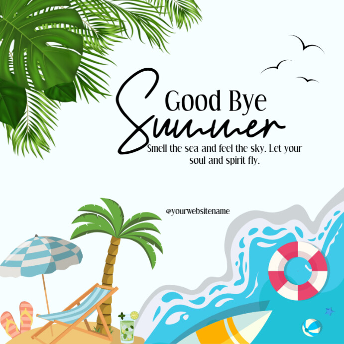 Plantilla de White Good Bye Summer Instagram Post | PosterMyWall