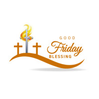 白色 Good Friday Logo Logo Template