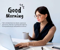 White Good Morning Quotes  Medium Rectangle Mittelgroßes Rechteck template