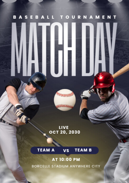 Copy of White Gradien Baseball Match Day A4 | PosterMyWall