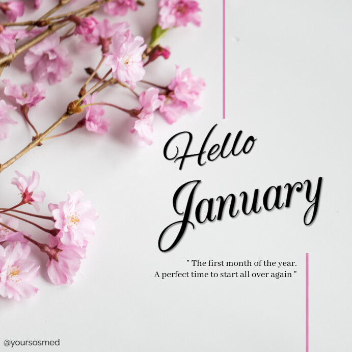 White Gradien Hello January simple Pos Instagram template