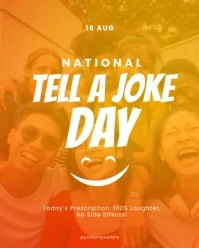 White Gradien National Tell A Joke Day Instagram Portrait template
