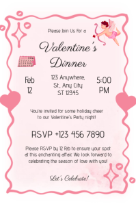White Gradien Pink Valentine's Poster Plakkaat template