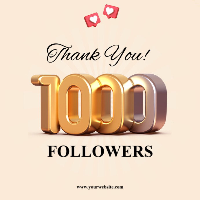 Plantilla de White Gradient 1000 Followers Instagram Post | PosterMyWall